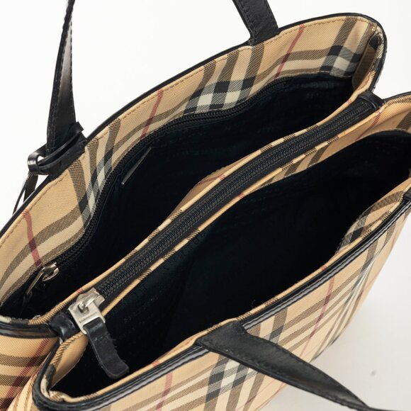Burberry House-Check Canvas Leather-Trim Tote - Picture 11 of 12